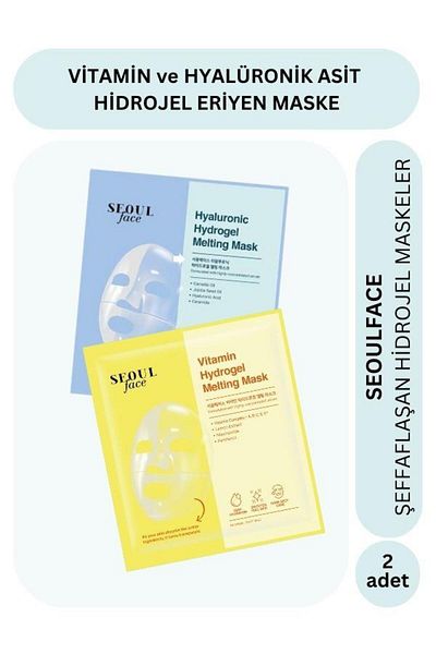 Dermal Hydrogel Transparent Melting Mask with Vitamin and Hyaluronic Acid Extract 34g 2 Pieces