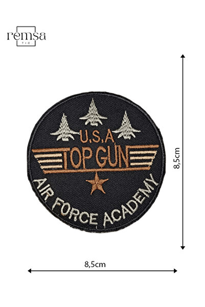 REMSATİC Ütü İle Yapışan Arma - Yama - Patch - Top Gun Modeli (8,5cm x 8,5cm)