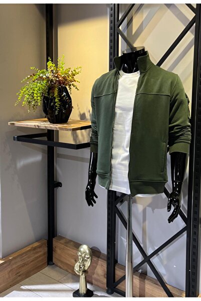 Butik 3 İplik Şardonsuz Tam Fermuarlı Cepli  Hırka