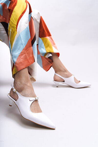 Riccon Iohthion White Patent Leather Stiletto Women's Heeled Shoes - 001201