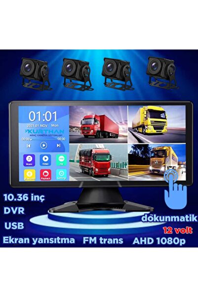 Twogo DVR VİDEO MÜZİK TELEFON EKRAN YANSITMA DOKUNMATİK  MONİTÖR 4 ADET AHD 1...