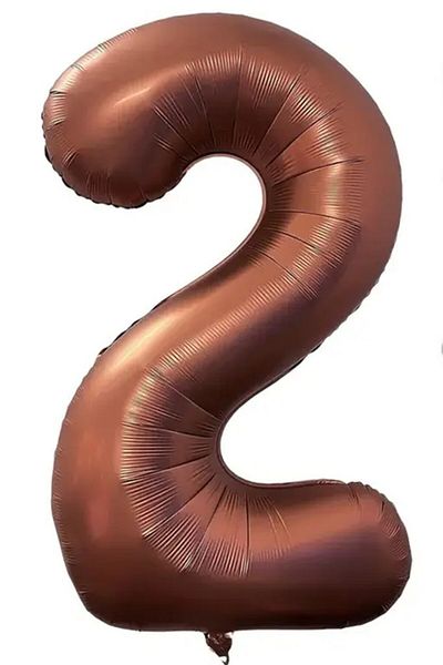BeySüS Brown 2 Number Foil Balloon 100 cm