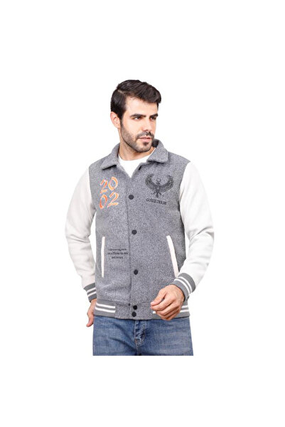 COUP - جاكيت رجالي كاجوال بأكمام طويلة 1700218-رمادي 2XL