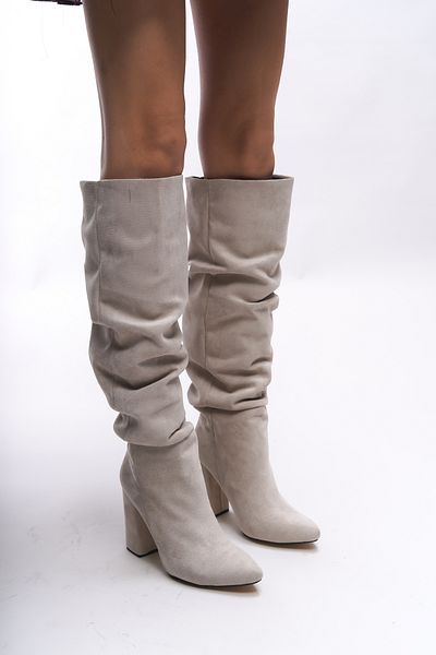 Riccon Issonesra Beige Suede Γυναικείες Μπότες - 00121001