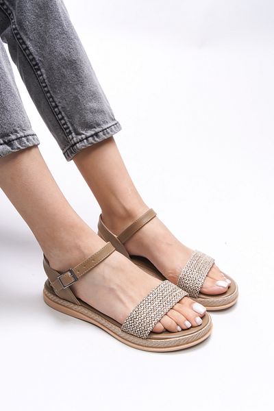 Riccon Γυναικεία σανδάλια Mink Straw - 0012058   Μοντέλο