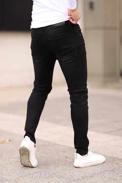 Dr Dnm Remix Pantaloni negri pentru bărbați (NEGRU) Slim Fit Slim Fit Lycra Jean Jeans cu unghii