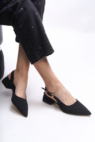 Riccon Iohsevel Matte Black Women's Heeled Shoes - 0012124