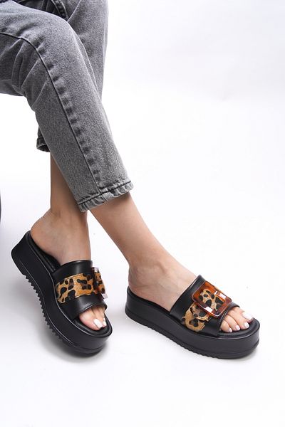 Riccon Γυναικείες παντόφλες Yinqirelle Black - 001275   Μοντέλο