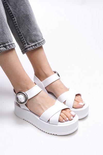 Riccon Clartrana White γυναικεία σανδάλια - 001274