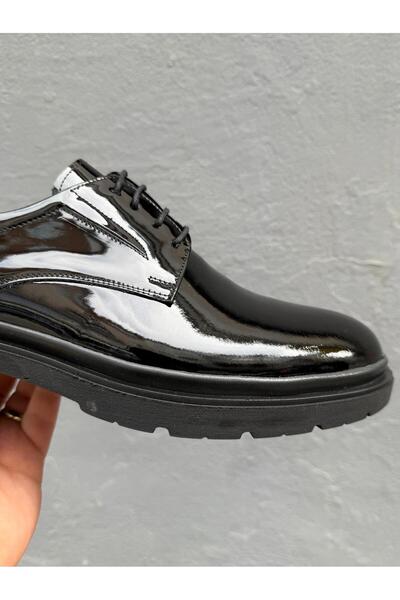 Neco Genuine Leather, Patent Leather High Sole Men's Shoes