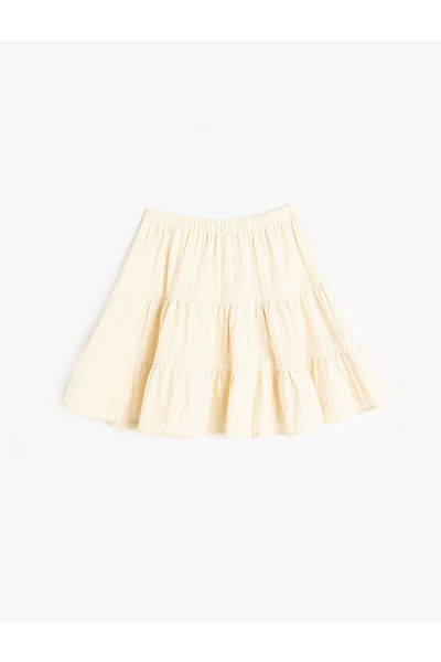 Koton Layered Lurex Detailed Cotton Skirt