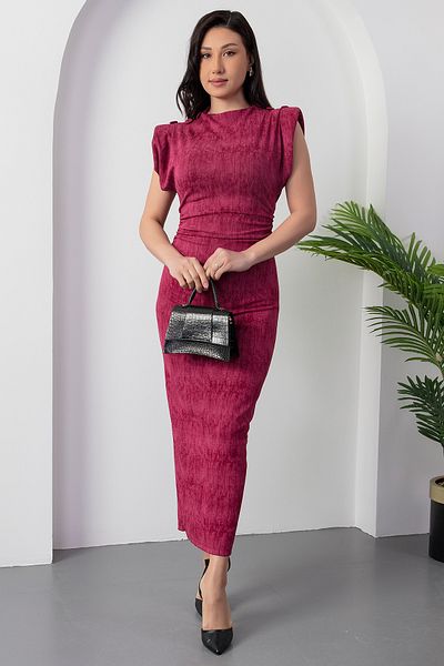 PULLIMM Rochie cu șnur cu guler vertical cu nasturi pe umeri NY4500