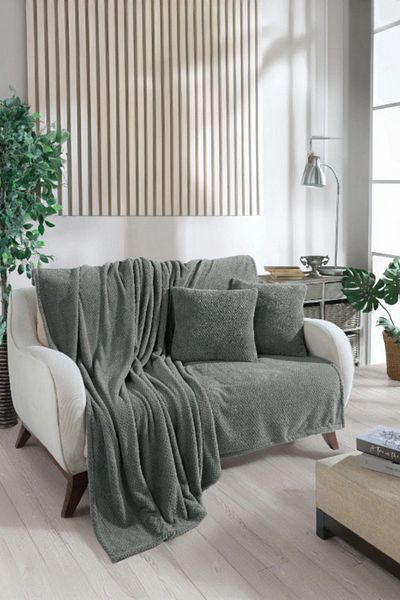 Trade Bazaar Bed Seat Cover & Blanket Soft Textured Cover