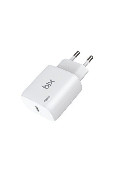 Bix Bxuc30ta 30w Type-c Pd 3.0 Hızlı Şarj Adaptörü Ve 1 Metre 3a Type-c Şarj Kablosu Beyaz