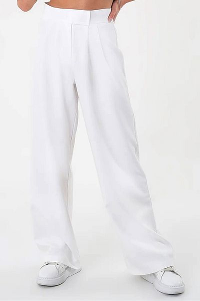 Bestenur Velcro Palazzo Παντελόνι 1353 - Λευκό