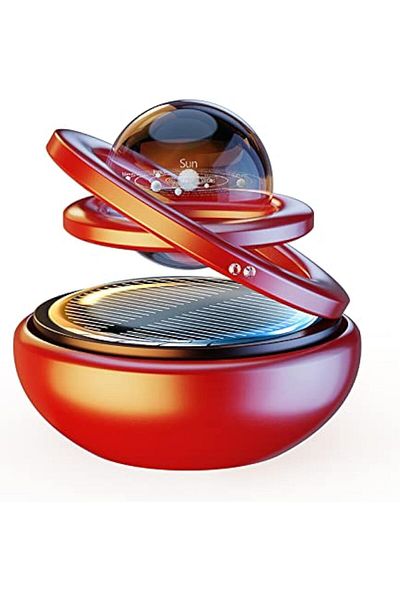 AWH Car Air Freshener, Solar Energy Air Purifier for Car Interior, Auto-Rotation, Red