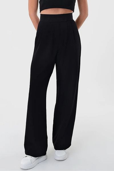 Bestenur Velcro Palazzo Trousers 1353 - Black