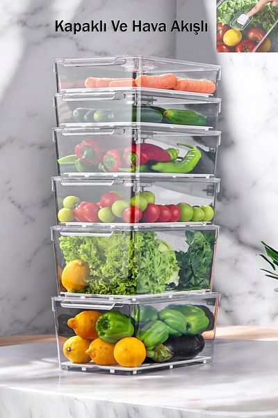 Home Dalia 6-Piece 12-Piece Fridge Organizer with Door, In-Cabinet Organizer, Organizer, Storage Container