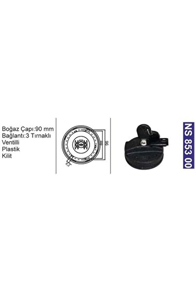 NESAN Depo Kapağı Mazot Ventilli-Kilitli-Üç Tırnaklı Renault Kamyon/Tır 1990/...