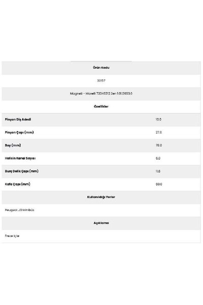 Form Metal 30157 بيجو J9 6 قنوات 10 أسنان72316027 معدات التشغيل