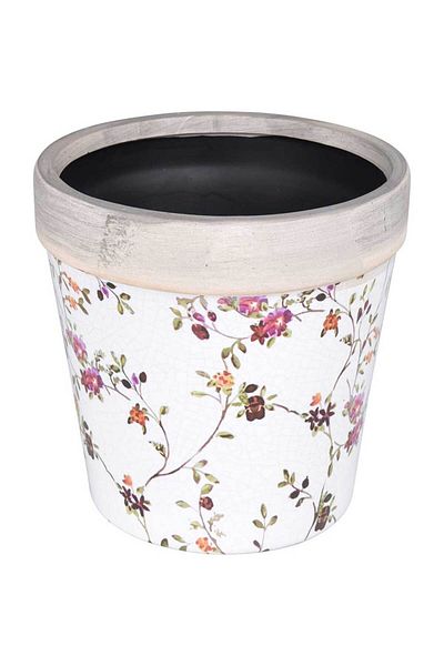 Homelux Ceramic pot, 16X16X15.8 cm, 3 anti-slip protectors on the bottom, multicolor
