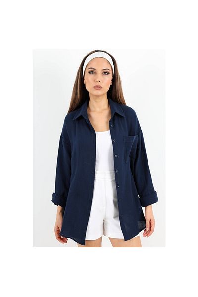 LARİSA COLLECTİON Linen Single Pocket Oversize Summer Shottle Thin (Not Suitable for Tesetur)
