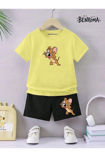 BENROMA Unisex Kids Shorts Set - Character Printed