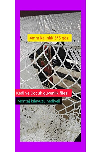 assellf 3x8 4mm 5cmx5cm Balkon filesi(Kedi ve Çocuk)  MONTAJ KILAVUZU+MONTAJ ...
