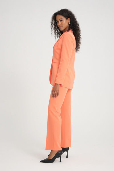 nodilife Broş Detay Gold Düğmeli Atlas Takım Elbise Oranj