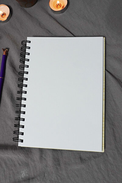 markcat Heart Patterned Wooden Cover Notebook - Unlined Notebook - Diary - Agenda-Gift-A5 Memory Book