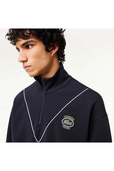 Lacoste Loose Fit Half Zip Navy Blue Sweatshirt