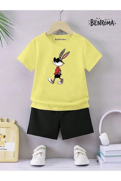 BENROMA Unisex Kids Shorts Set - Character Printed
