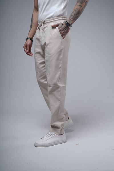 Butik Trend We Boyfriend Fit Pants with Elastic Waist and Cord