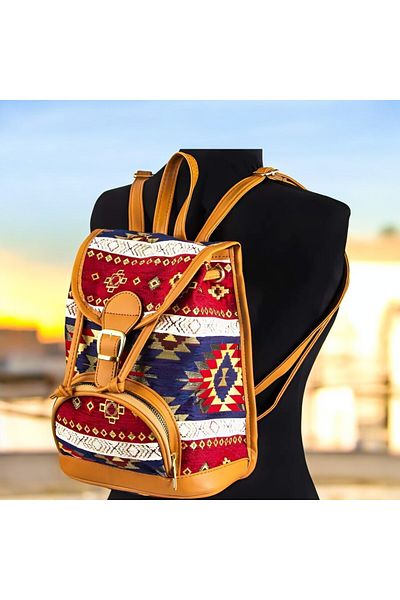 DDM Handmade Chenille Fabric Backpack: Elegance and Comfort with Traditional Patterns