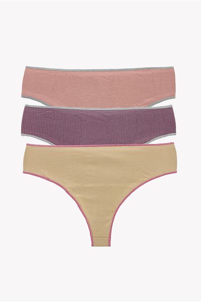 ZICCHO Cotton Lycra Women's Brazilian Panties 3 Pack