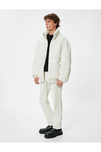 Koton Velvet Look Inflatable Coat