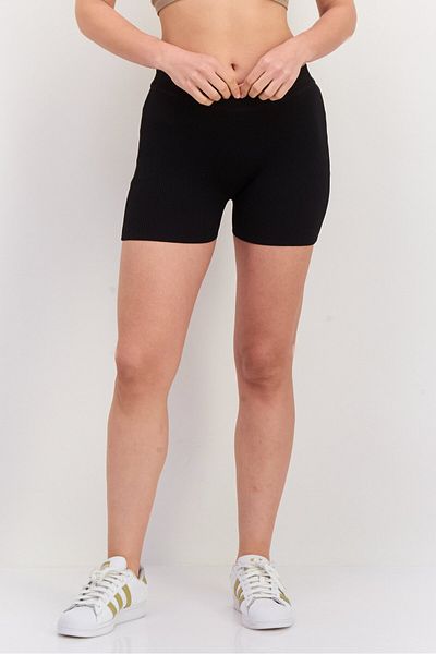 Guess Women Ribbed Basic Shorts, Black