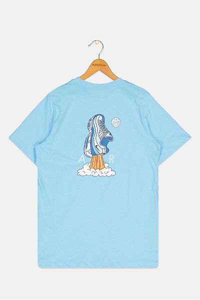 Nike Kids Boy Brand Logo Short Sleeve Outdoor T Shirt, Sky Blue