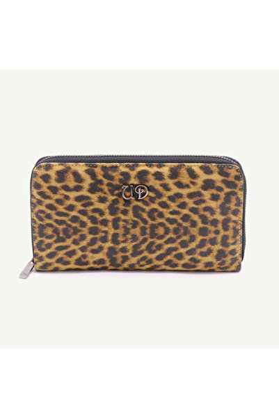 Uderra Leather محفظة Uderra للسيدات من الجلد الطبيعي باللون البني الفهد - S1K...