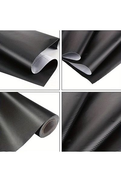 Efe Toys 3D Carbon Fiber Foil Air Ducted Car Flooring Steering Wheel Covering Foil Black 50 cm X 5 Meters