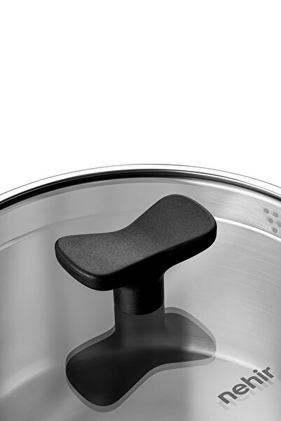 Nehir Roma 22 cm Stainless Steel Functional Deep Pot with Strainer Lid