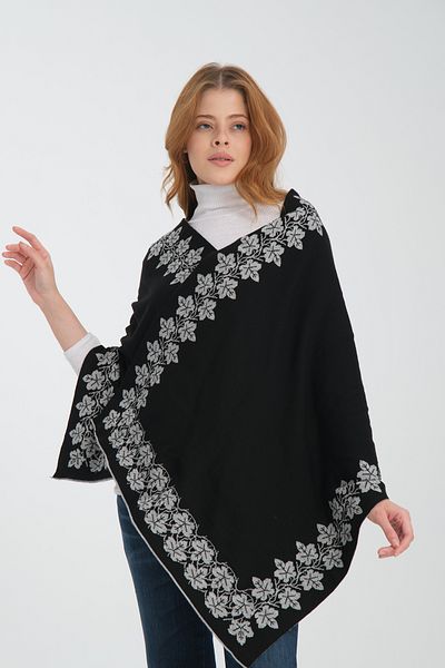 VEGA MODA Σάλι ώμου με μοτίβο Ivy, Κομψό άνετο σάλι ώμου με μοτίβο κισσού, πλεκτό σάλι ώμου, αναστρέψιμο σάλι