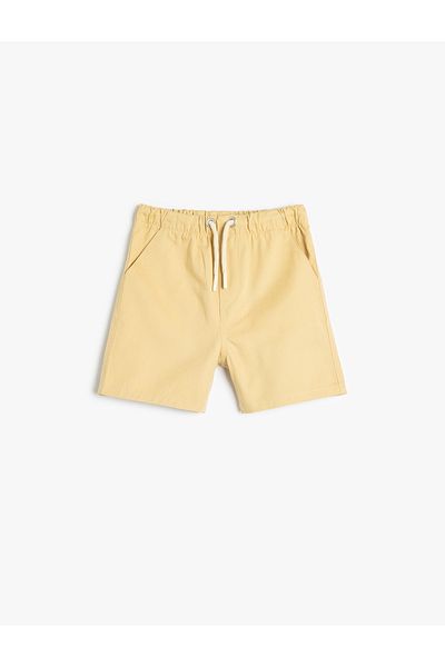 Koton Basic Shorts with Cotton Pocket Detail and Tie Waist