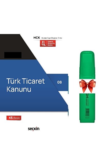 Seçkin Yayıncılık Türk Ticaret Kanunu (Cep Kitabı)(Fosforlu Kalem Hediyeli)