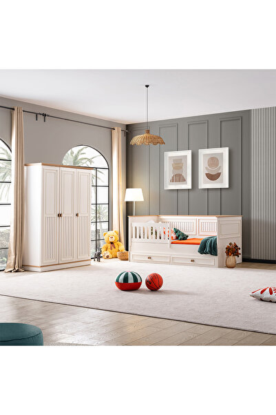 Setay Genç Odası, Zenit 3 Kapaklı Dolap, Yavrulu Korkuluklu Sedir Karyola