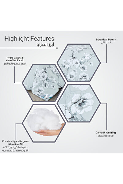 Donetella Printed Bedding Comforter Set, 4 Pcs Single Size Fits 170x230 Cms