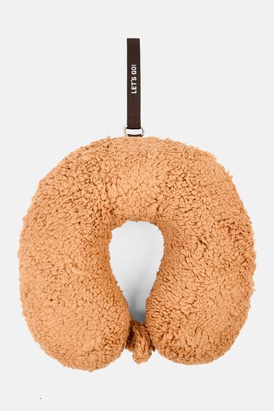 Miamica Unisex Travelling Memory Foam Neck Pillow 30 x 30 cm, Brown