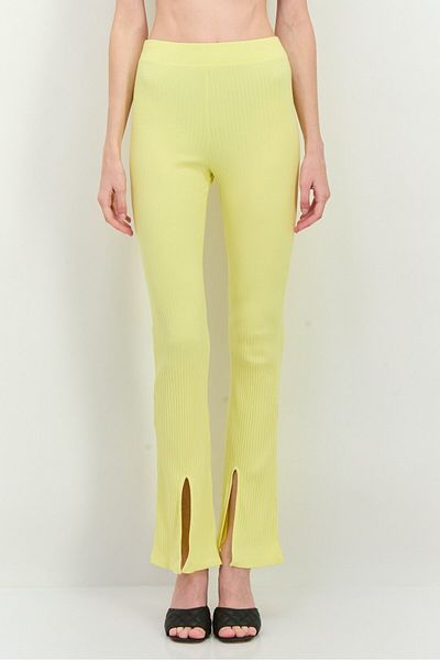 MANGO Woman Yellow Women's Trousers 27045804