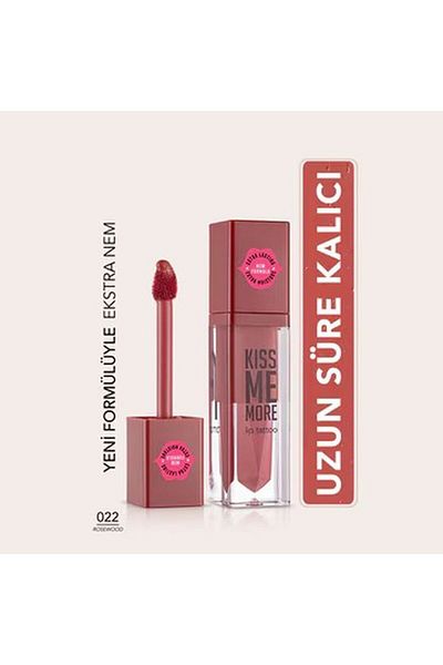 Flormar Kiss Me More - سائل ترطيب مكثف، أحمر شفاه غير لامع، وردة داكنة مجففة