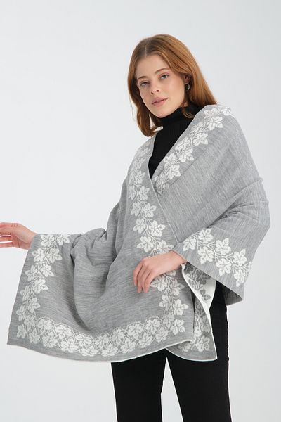 VEGA MODA Σάλι ώμου με μοτίβο Ivy, Κομψό άνετο σάλι ώμου με μοτίβο κισσού, πλεκτό σάλι ώμου, αναστρέψιμο σάλι